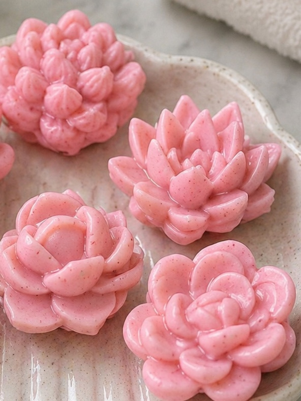 Floral succulents soap 7pc 1x1inch .5oz Donkey milk based - Picture 2 of 2